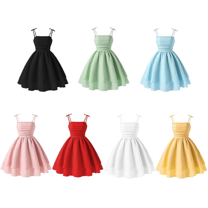 

8-12 Years Kids Girls Suspenders Princess Dress 12Y