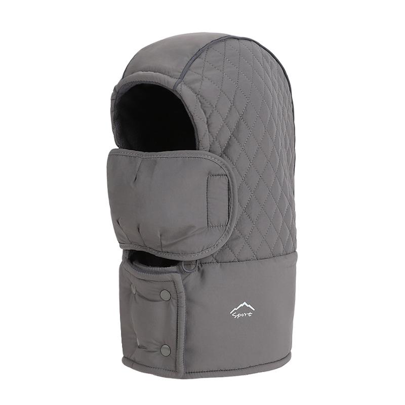 Winter Mask Scarf Integrated Cap for Men Women Outdoor Cycling Velvet Warm Ear Protection Cold-Proof Cap