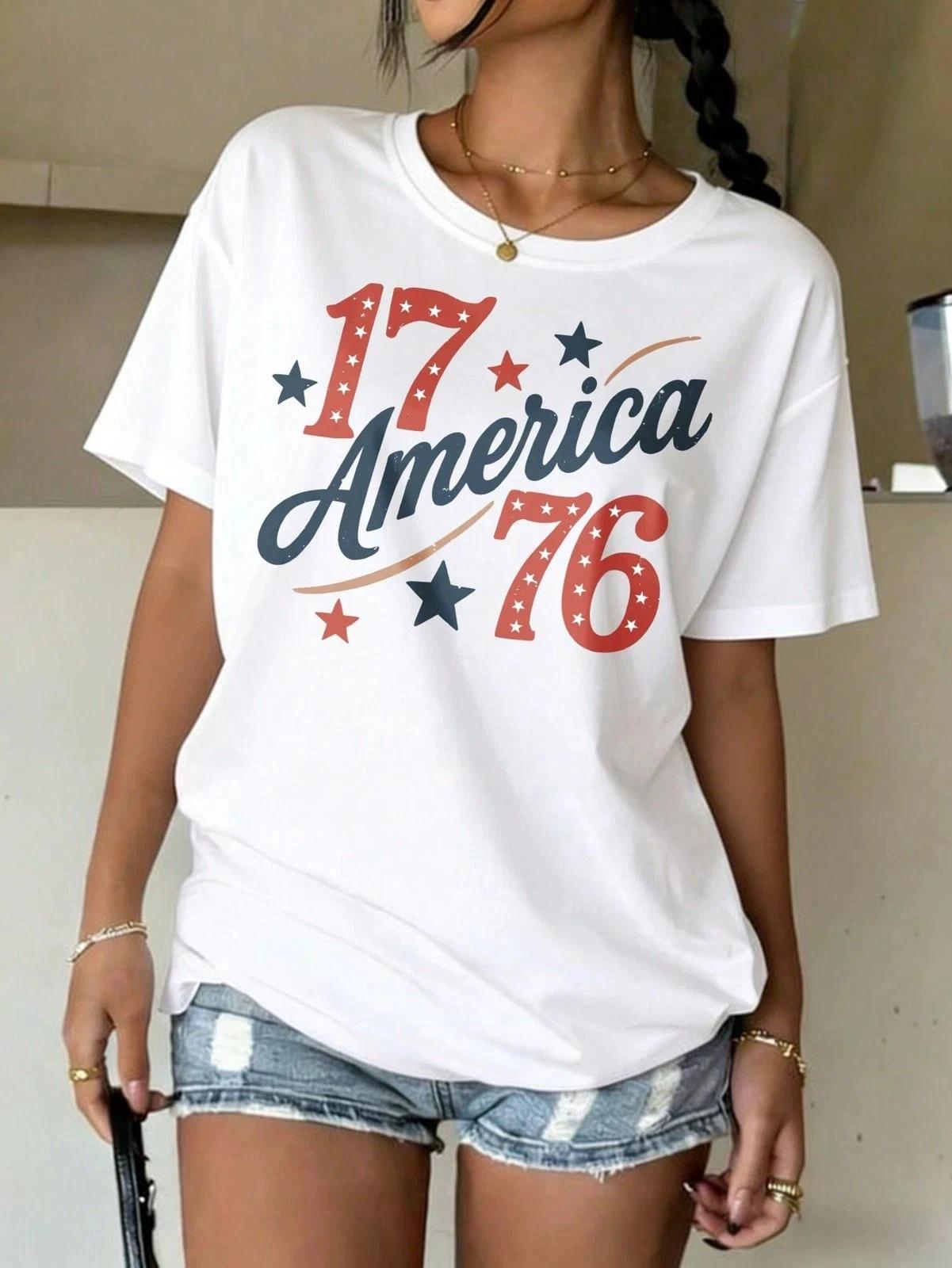America 1776 Stars Women s T-Shirt M