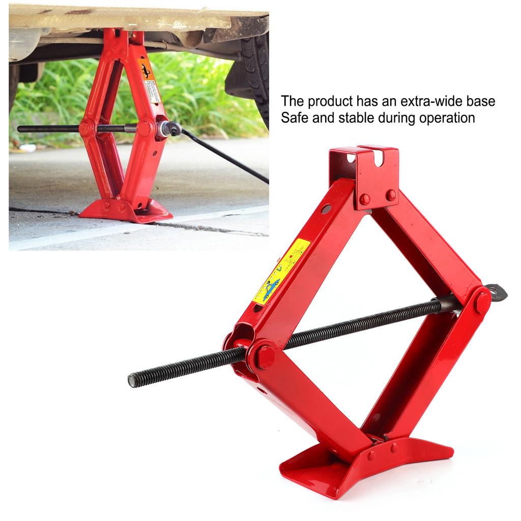 Scissor Jack Professional Car Trunk Tire Iron Handle Lifting Tool Red for Outdoors2T