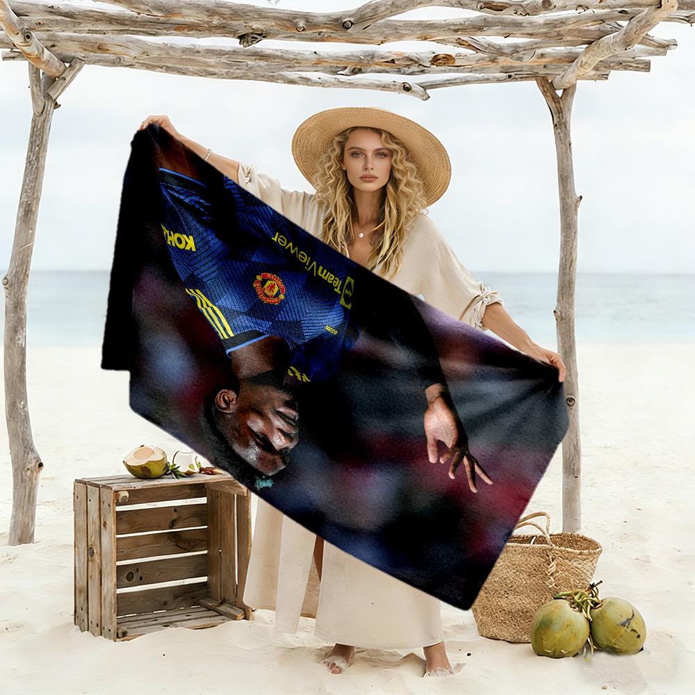 Paul Pogba's Manchester Moment Beach Towel High Absorbency & Quick-Dry Comfortable Lightweight Suitable for Swimming, Gym, Camping, Yoga Vacation