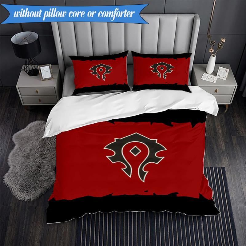 Warcraft game 3pcs K-pop music group Bedding set,Ideal for Bedroom, Dormitory,Including Duvet Cover And 2pcs Pillowcases,Fan gifts
