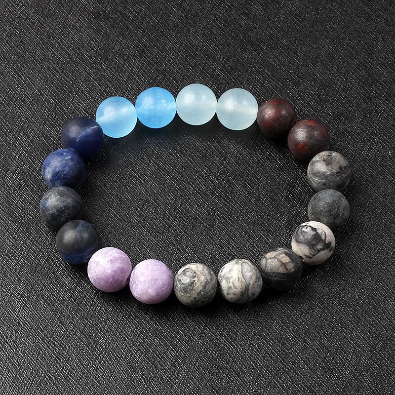 Universe Galaxy Eight Planets Bracelets Solar System Guardian Star Natural Stone Beads Bangles for Women Jewelry Drop Shipping