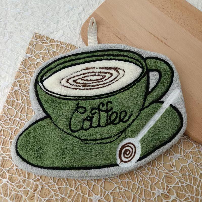 Cute Puppy Hand Towel Quick Drying Kitchen Cleaning Rag Coral Velvet Cartoon Animal Absorbent Bathroom Hanging Towel