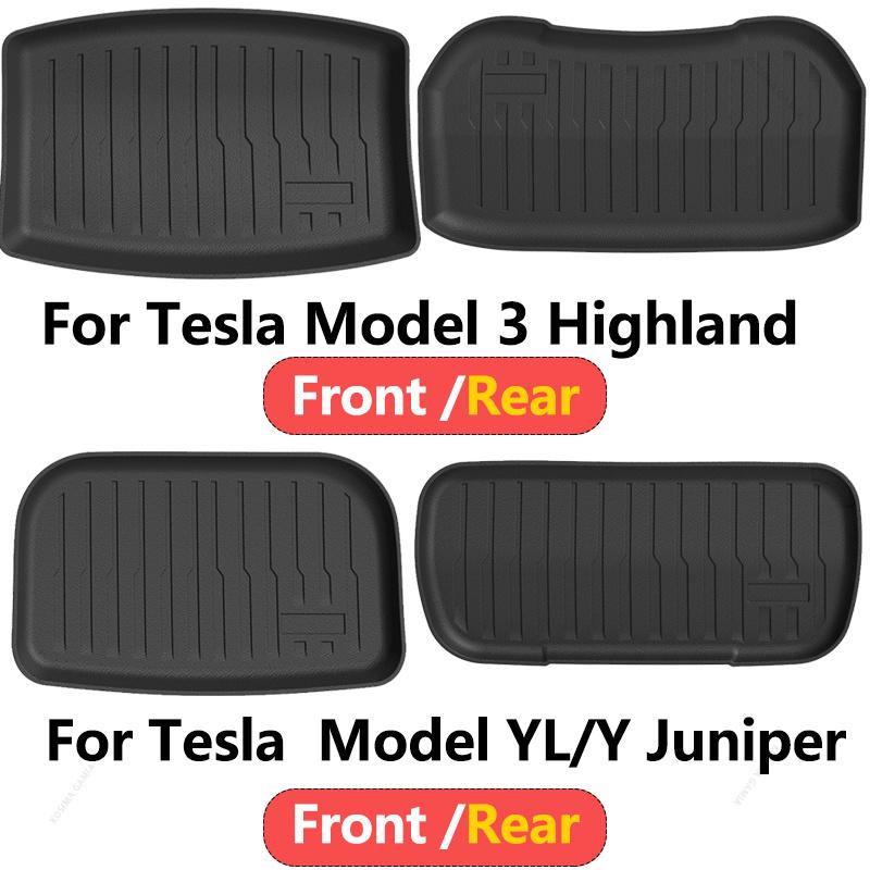Protective Cover TPE Trunk Anti-slip Pad Car Front Rear Trunk Mats for Tesla Model YL/Y Juniper Model 3 Highland Car Accessories