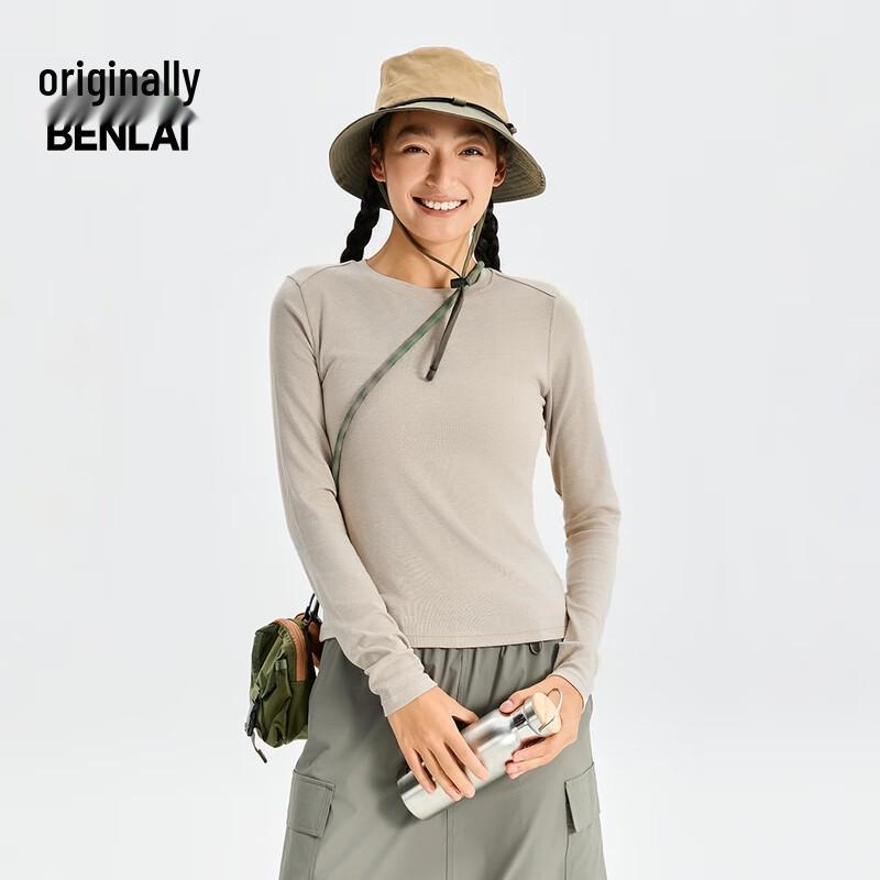 Benlai Women's Slim Fit Round Neck Long Sleeve T-Shirt