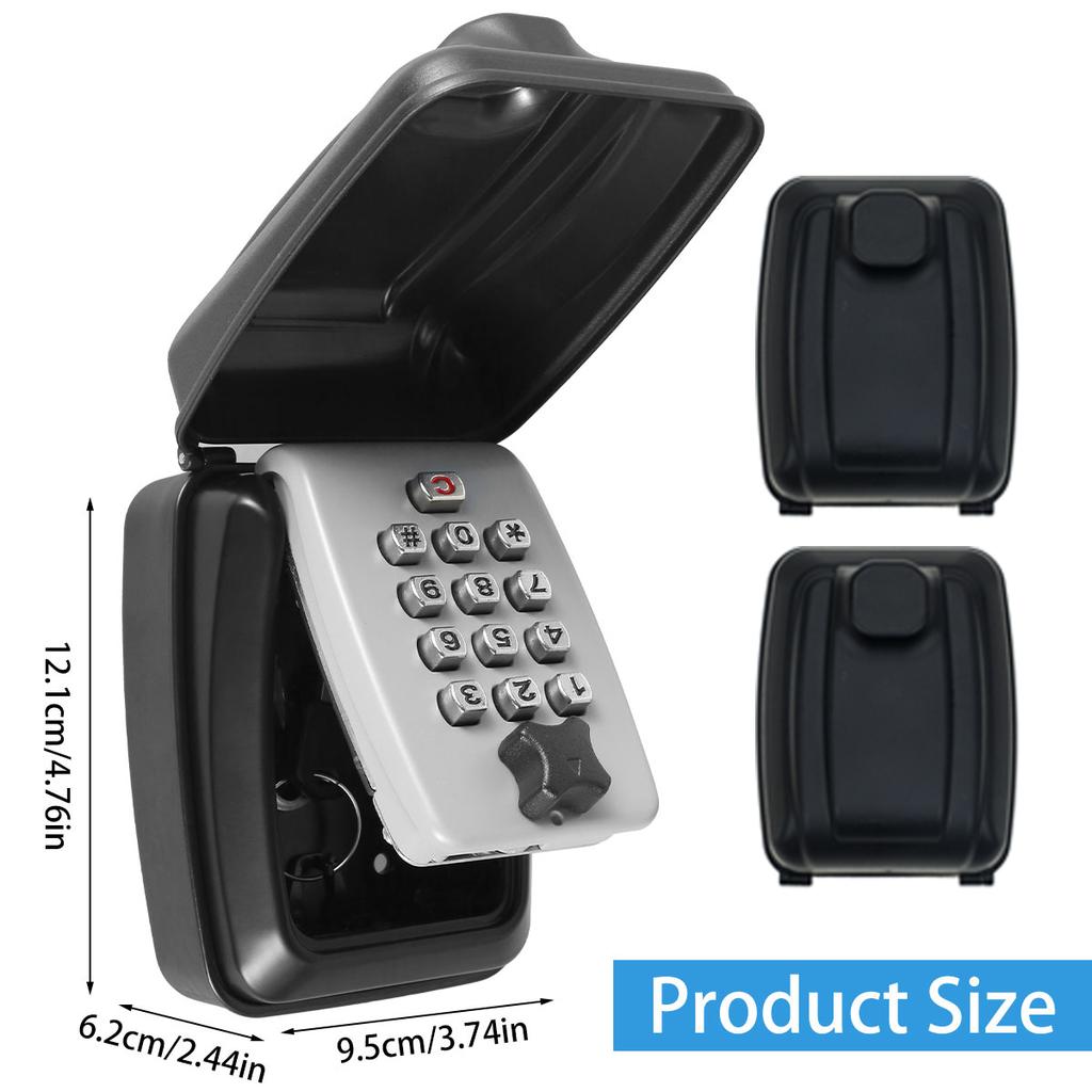 Wall-Mount Key Storage Box Secret Code Portable Combination Key Holder Box Weatherproof Safe Spare Key Storage for Home Office