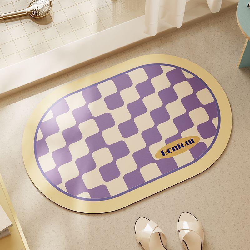 Simple And Small Fresh Diatom Mud Floor Mat Household Bathroom Non-Slip, Wear-Resistant And Dirt-Resistant Floor Mat Toilet Door Floor Mat