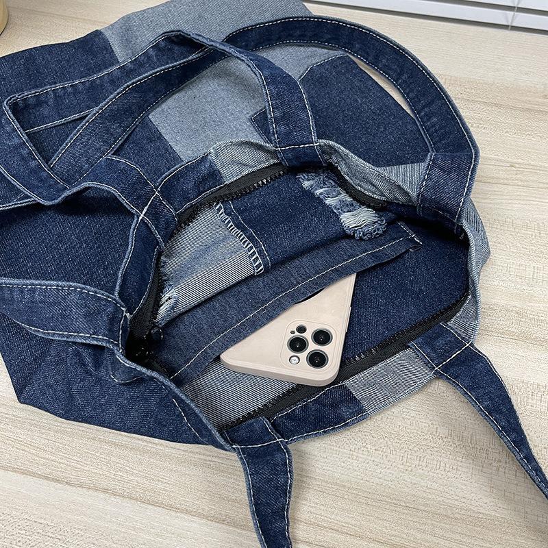 Denimveske Studentklasse Håndveske Latsk Stil Skulderveske Crossbody-veske