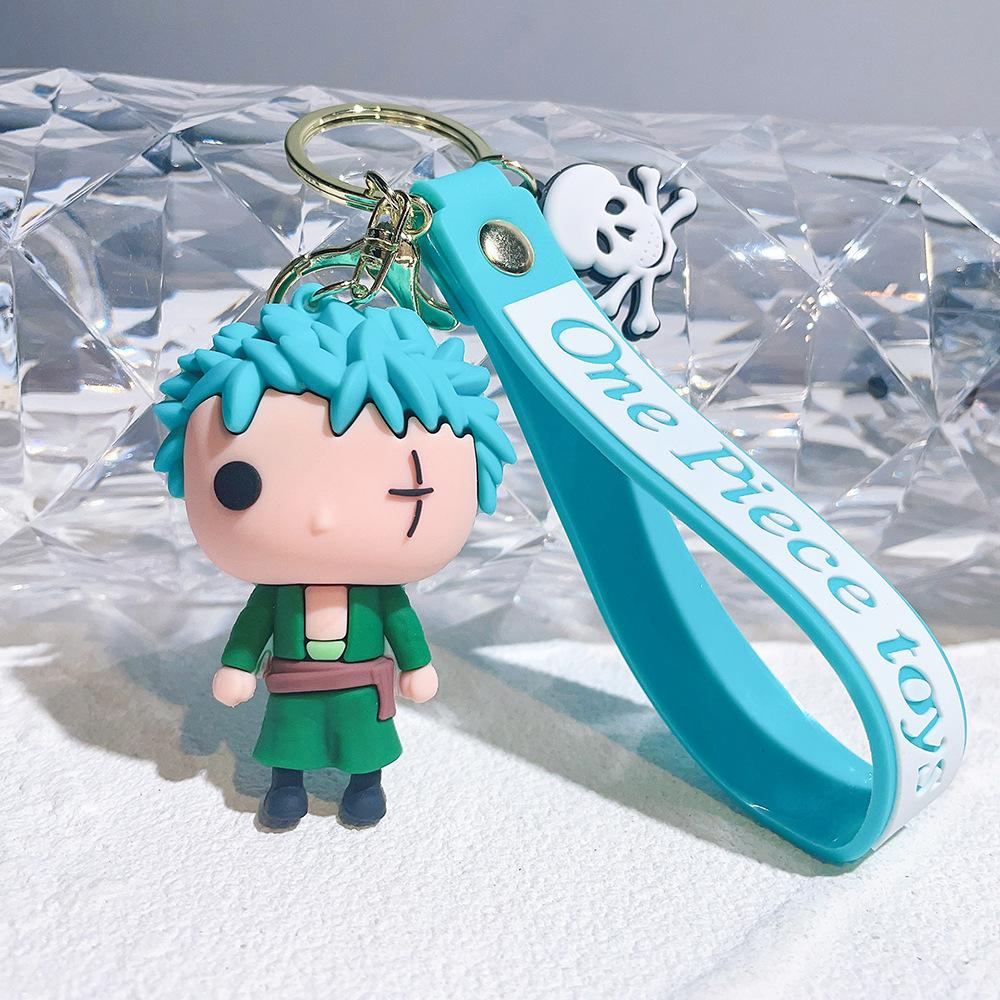 Anime One Piece Keychain Luffy Zoro Portgas·D· Ace Key Chain Llaveros Porte Clé Keyring Doll Bag Charm Pendent Car Keychains