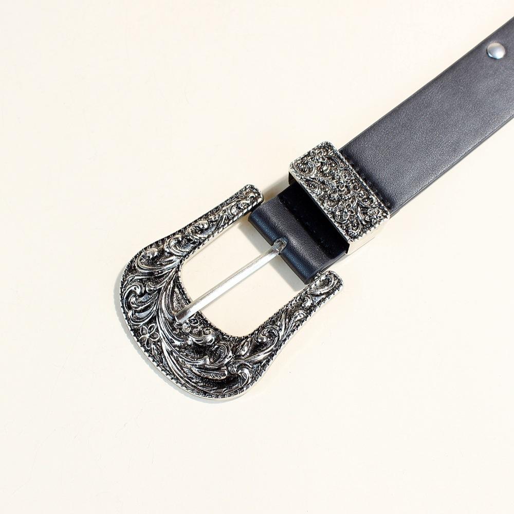 Retro Rivet Women'S Belt Faux Leather With Casual Pants Jeans Women'S Punk Belt