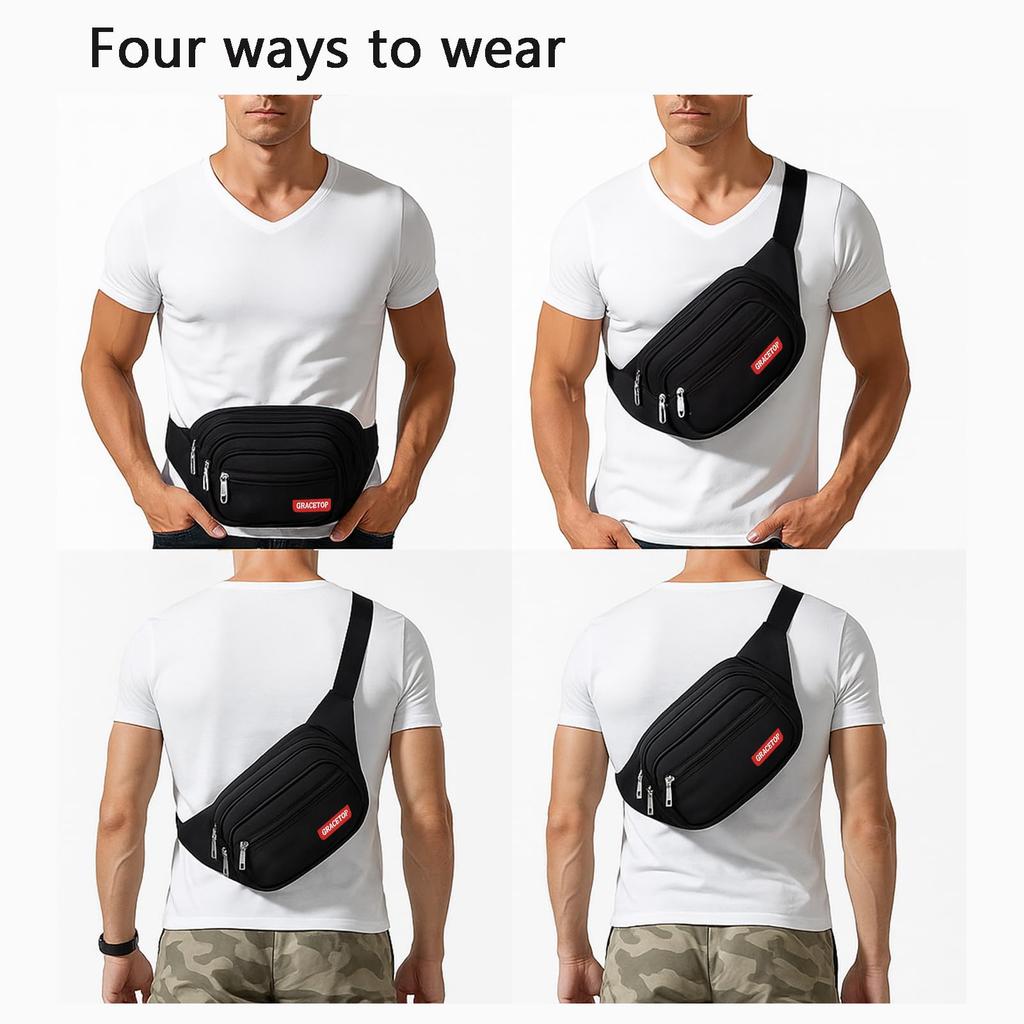 Gracetop Multifunctional Waist Fits Digital Water and Lightweight Hip Bag with 4 Ideal for Outdoor Suitable for Men and Women Bag, Smartphones,