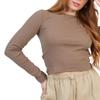 BRAVE SOUL Womens/Ladies Ribbed Long-Sleeved Crop Top