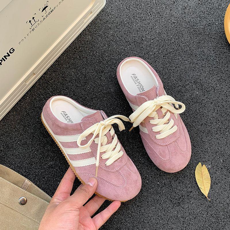 Baotou half slippers women wear new yellow women without heels and one pedal lazy