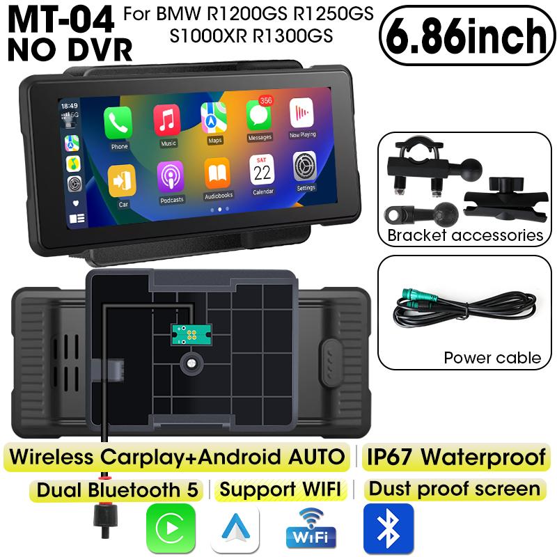 

6,86-дюймовый видеорегистратор для мотоцикла BMW R1200GS R1250GS S1000XR R1300GS GPS-навигация Moto сенсорный экран портативный CarPlay Android Auto