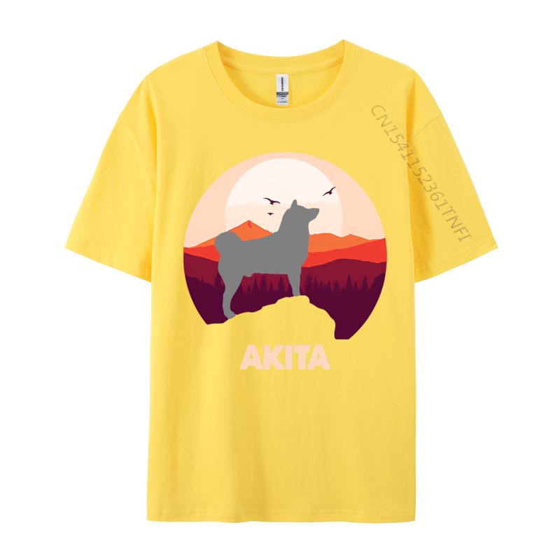 Normcore Akita And Moon Halloween Tshirt Vintage Black Top Tshirts Family Tops Shirts Cotton Mens England Style