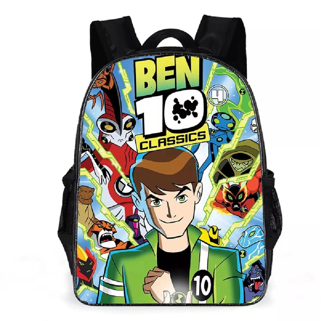 Kid Boy Girl Cartoon Daypack Ben 10 Canvas Bookbag for Student-Back To School Lightweight Backpack Large Knapsack