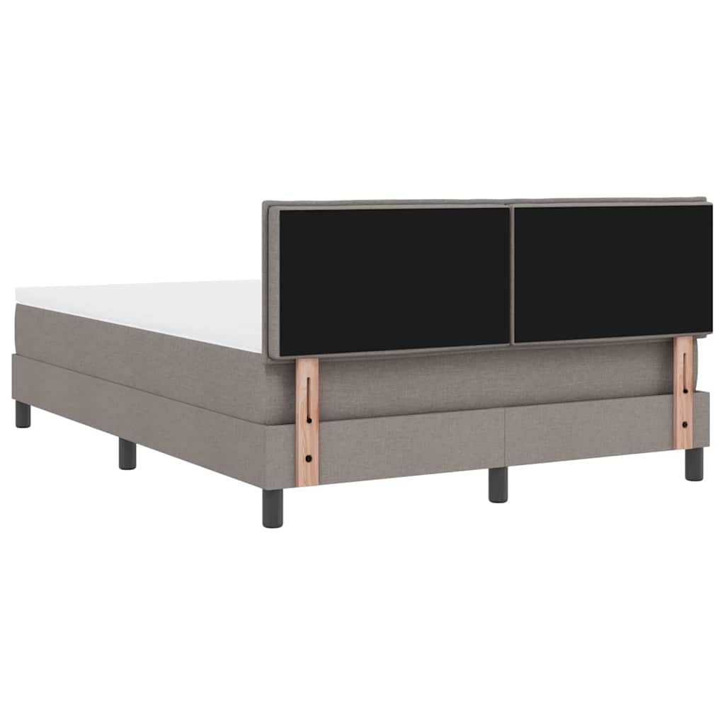 Box Spring Bed with Headboard Taupe 140 x 200 cm Fabric