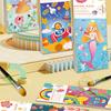 12 Sheets/Set Portable Watercolor Painting Book Coloring Book With Paint Brush Book Kids Graffiti Picture Drawing Stationery