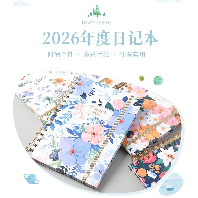 Portable Double Coil Business Schedule Daily Notebook Planner For Office Work
