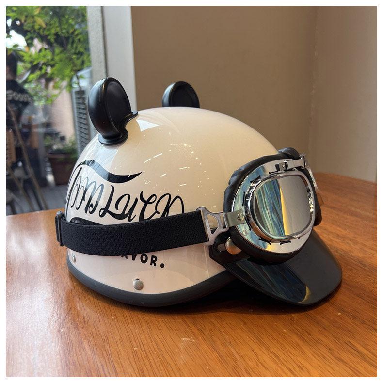 Retro 3C Certified Half Motorcycle Helmet for Men & Women - Summer Sun Protection Skull Cap