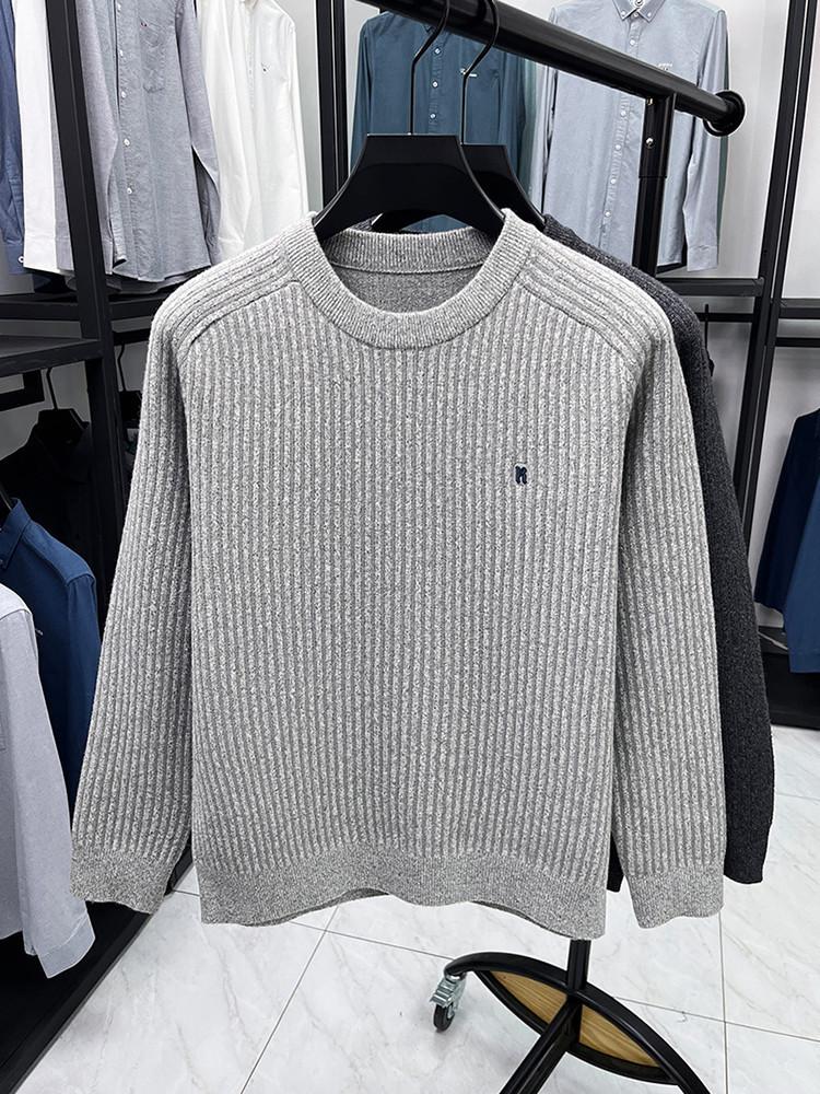 Herren 2025 Rundhals Warmer Strickpullover - Lässiger Plus Samt Basis Layer