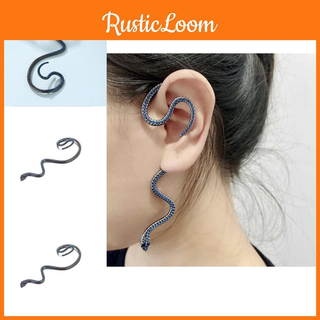 Unique Snakeshaped Ear Cuffs For Women Edgy Alloy Metal Earrings Long