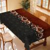 1 Piece, Round/Rectangular Vintage Rose-Themed Polyester Tablecloth + 4 Self-Adhesive Stickers, Delicate and Vibrant Rose Print Pattern with Leaf Prin