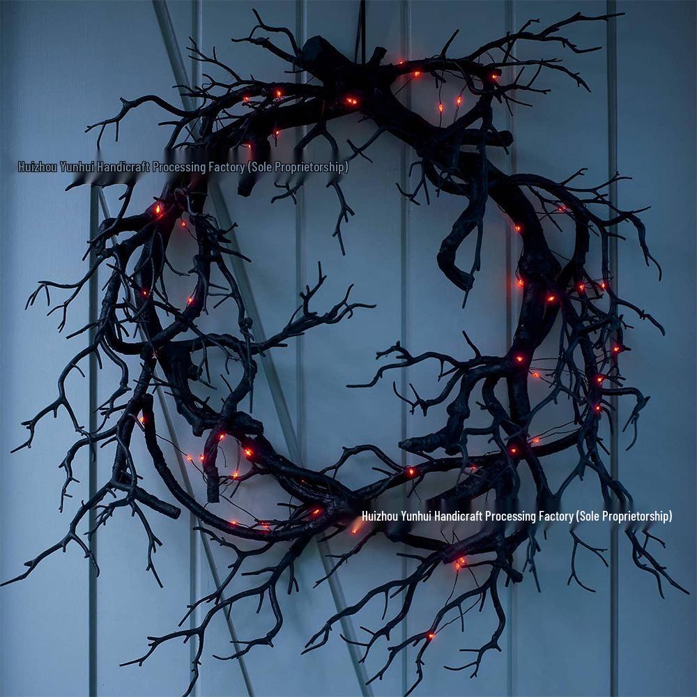 Yunhui Halloween Withered Vine Wreath Door and Stove Top Decoration