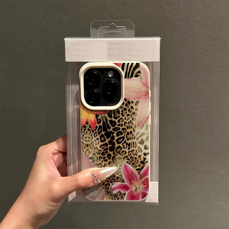 Vintage Floral Leopard Print Pattern Phone Case For iPhone 17 16 15 14 13 12 11 Pro Max XS X XR Plus 17 Air 16 15 Soft Cover