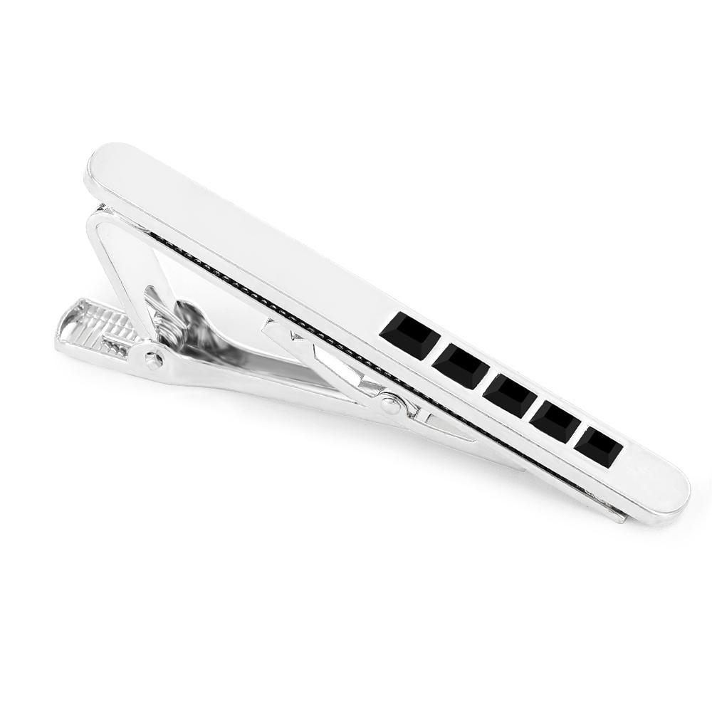 6Styles Funny Red Black Blue Pink Clear Crystal Paved Mens Tie Clip Classic Formal Party Anniversary Jewelry Accessories