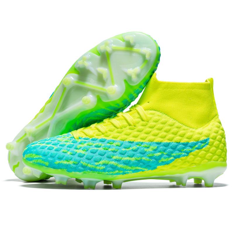 2025 new football shoes men's high-top students TF broken nails AG long nails adult breathable training shoes women's non-slip