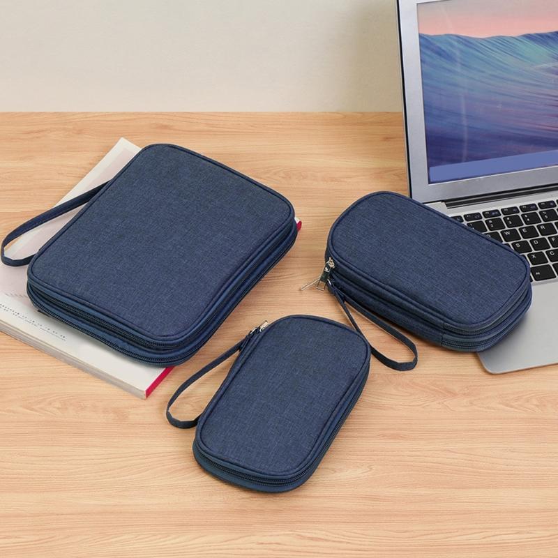 Portable Electronics Organizers Bag Featuring Double Layer For Cable Chargers PowerBanks With Waterproof Material