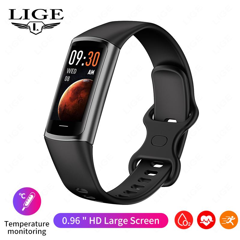 LIGE New Sports Smart Watch 0.96" USB Charging Bluetooth Connection Waterproof Smart Bracelet Sports Fitness Health Tracker Suitable For Android IOS
