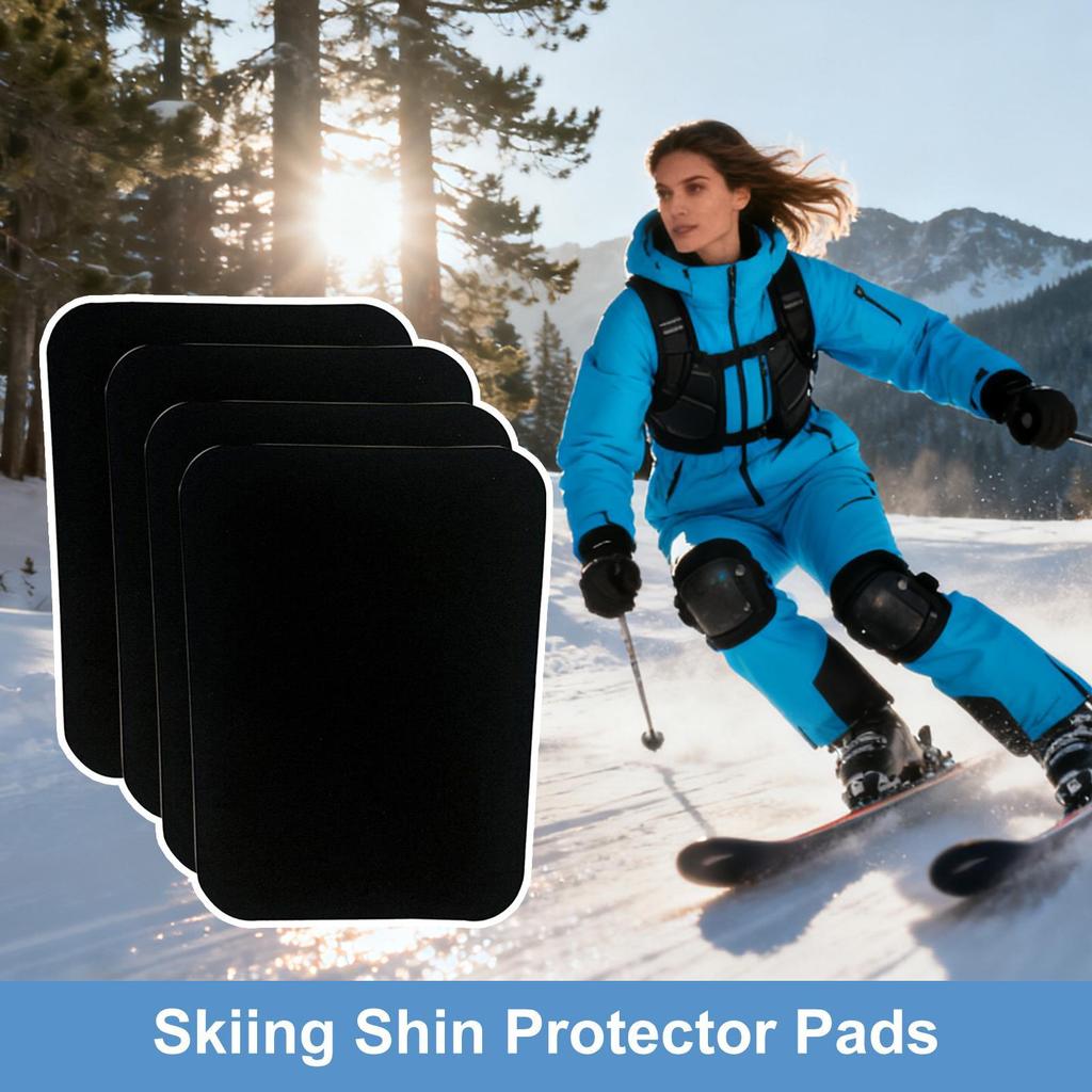 4 Stück Ski-Schienbeinschoner zuschneidbar Snowboard-Beinpolster für Männer Frauen, Schutz für alle Niveaus für Snowboarding, Parkfahren & Winter