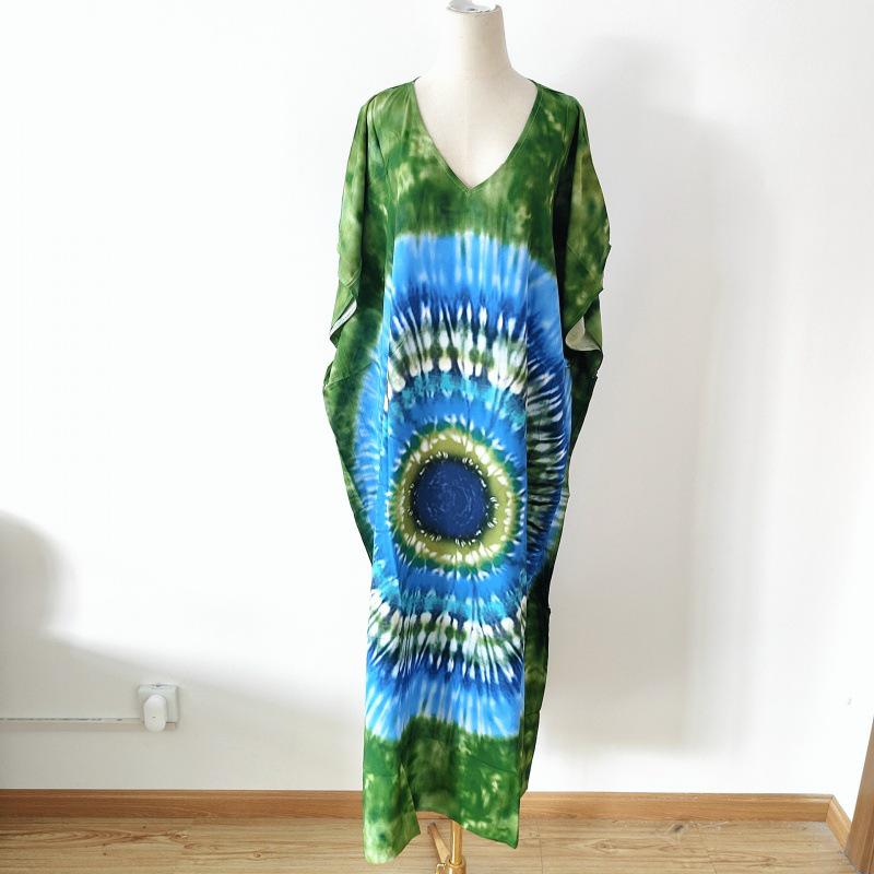 2022 European & American Beach Cover-up: Printed Long Robe & Bikini Sun Protection Dress