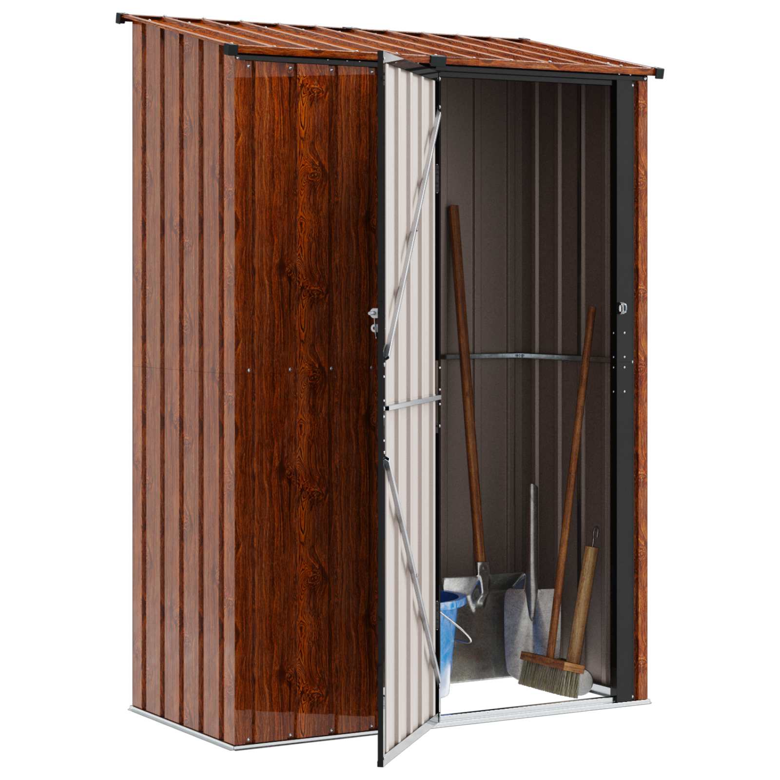 Gartenschuppen Braun 140,5 x 74 x 200 cm Metall