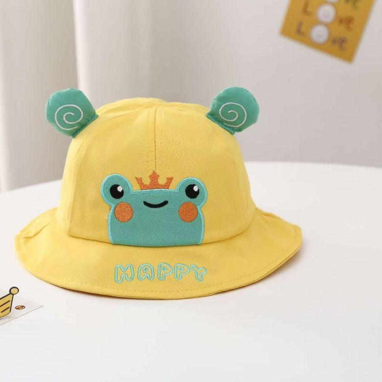 Cute Baby Frog Bucket Hat Cotton Cartoon Fisherman Cap For Boys Girls Spring Autumn Winter Infant Sun Hat 6-12 months 43-46cm