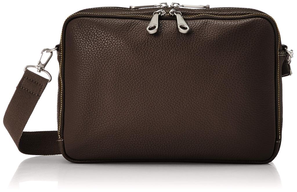 Marco Platform Shoulder Bag, Water-Repellent Italian Leather, 2-Way, Men's, Chocolate