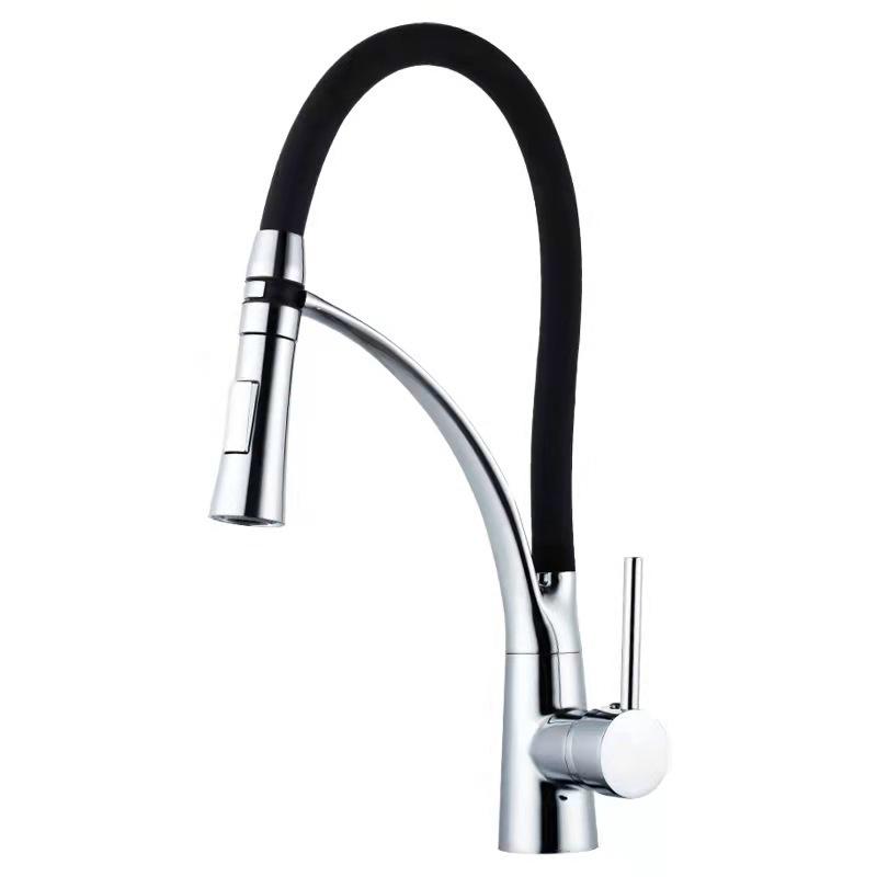 Zinc alloy kitchen hot and cold dual-purpose faucet, single joint universal rotatable silicone sink sink sink faucet