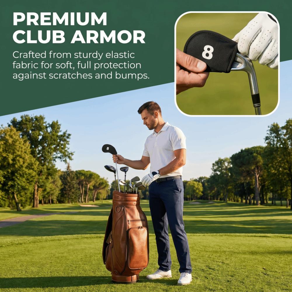 10pcs EVA Surface Golf Iron Head Covers Durable Fabric Head Protect Cover  Fits Most Iron Clubs