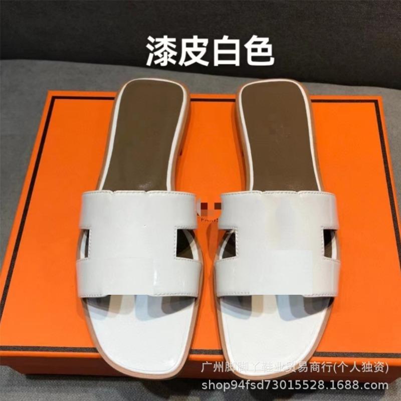 Diese H Hausschuhe Damen Sommerkleidung vielseitig neu Leder Ein-Riemen Sandalen H-förmig flacher Boden