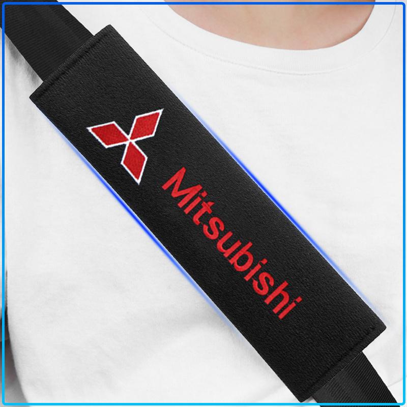 2Pcs Car Safety Belt Shoulder Cover Pad Plush Seat Belt Shoulder For Mitsubishi Lancer Lancer ASX Outlander 2 3 Pajero Mirage Exzos Pajero 4