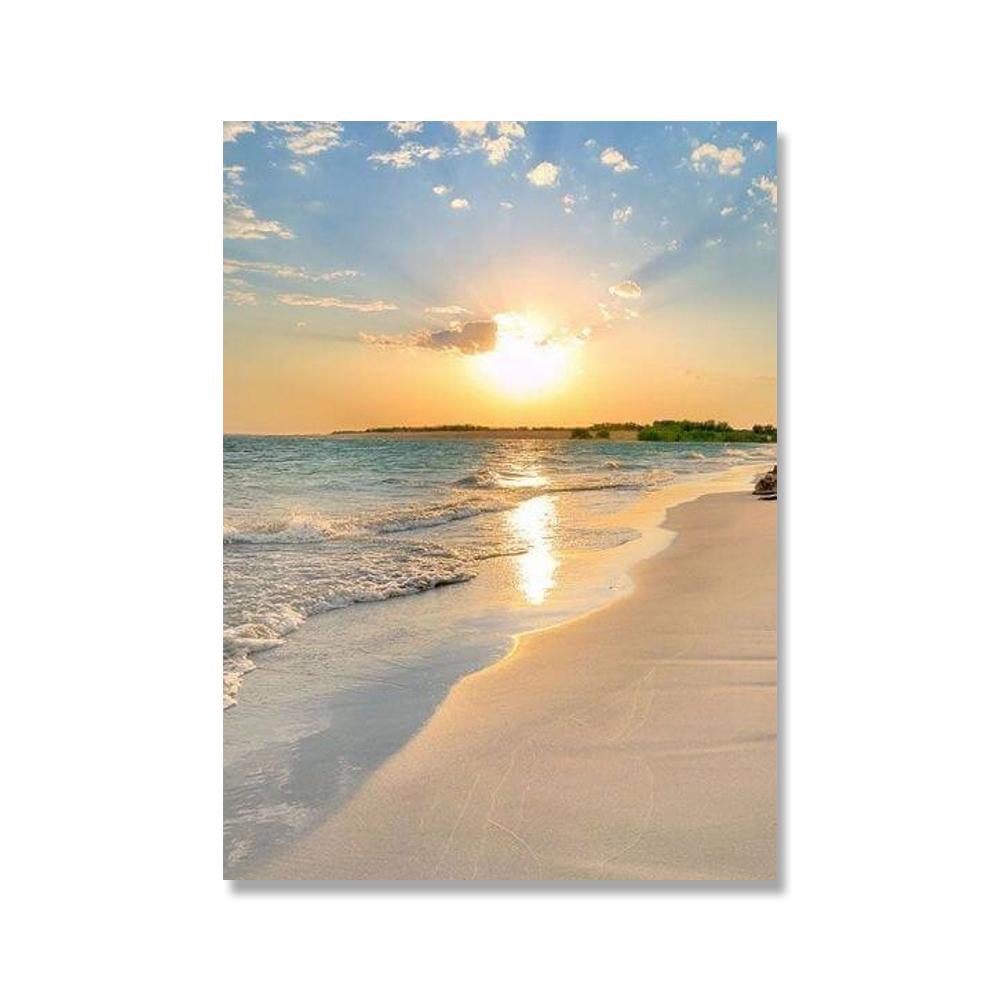 

Картина на холсте с пейзажем побережья, пляжный плакат, плакаты и принты с закатом, скандинавские настенные картины для декора гостиной 30x40cm No Framed