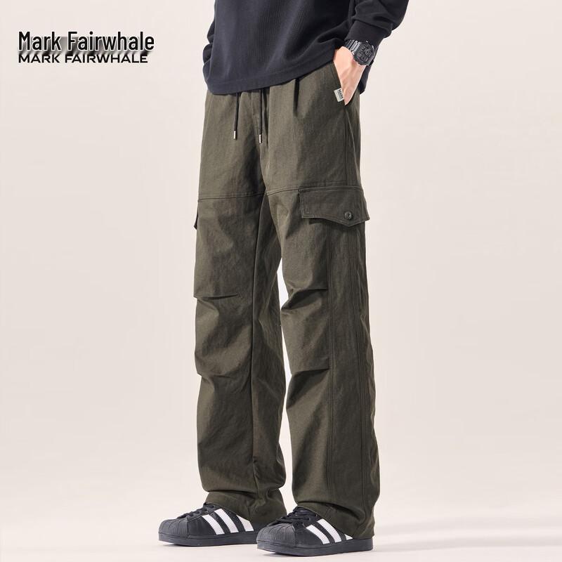 Mark Fairwhale Men's Multi-Pocket Workwear Straight-Leg Casual Pants