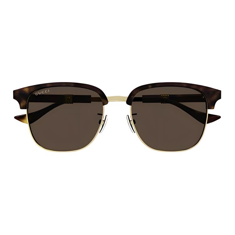 Gucci Letter Design Rectangular Sunglasses Men Sunglasses Tortoise GG1499SK002