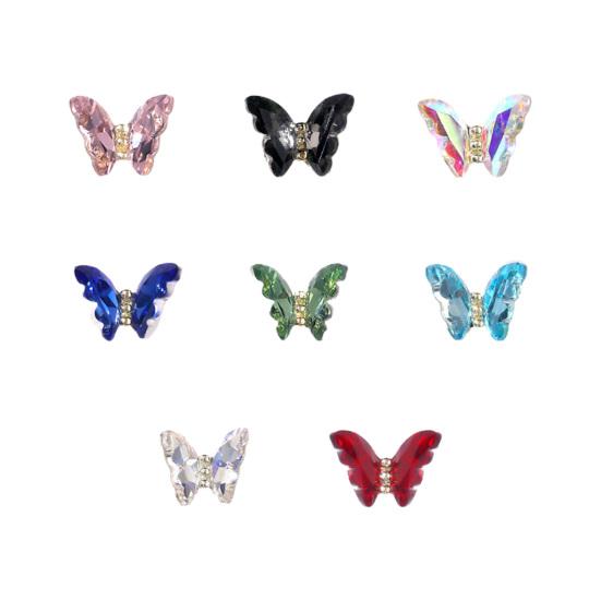 10 Pièces Décor Faux Ongles Brillant Art Tridimensionnel Ne Décolore Pas DIY Cristal Manucure Artisanat Ongle Papillon