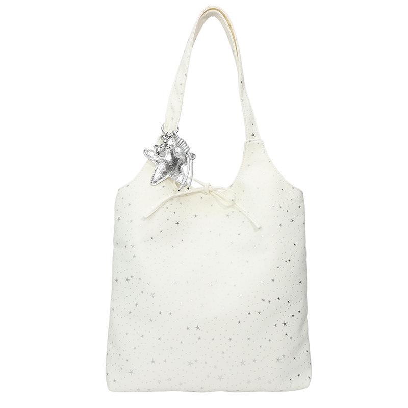 Korean-Style Starry Tote: 2026 Women's Single Shoulder, Large-Capacity Casual Handbag