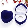 Heart Shape Finger Ring Ear Stud Jewelry Display Holder Storage Box Container