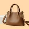 Ladies' Soft Leather Tote Bag, Luxury Designer Handbag, Solid Color Ladies' Shoulder Bag, and Minimalist Crossbody Bag